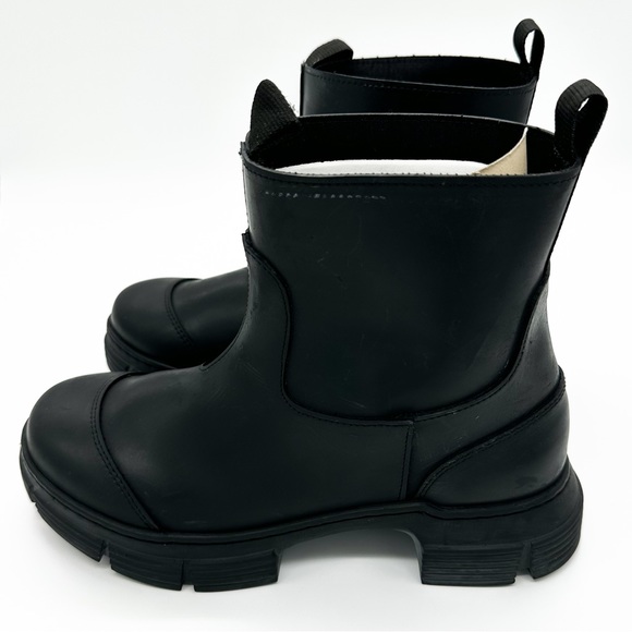 GANNI Black Rubber Ankle Boots - Picture 2 of 7